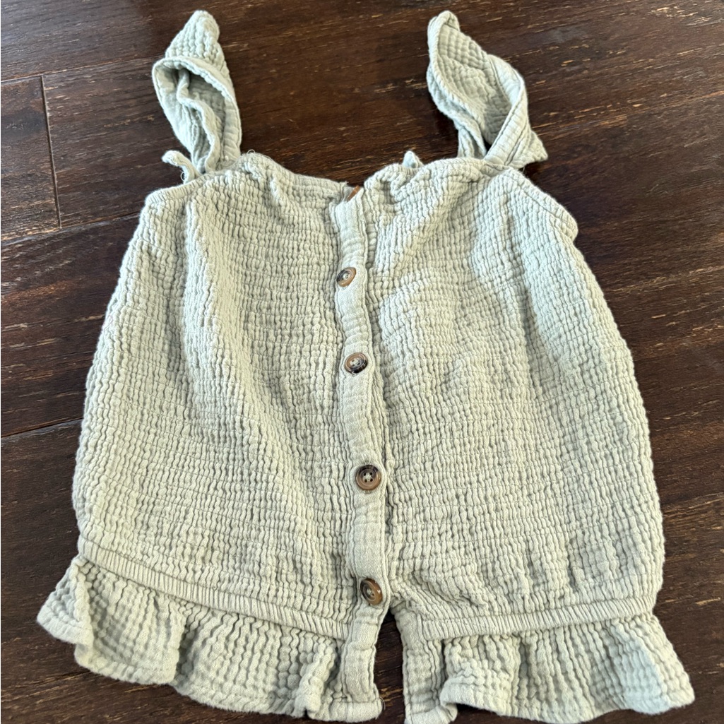 Textured Beige Button-Up Tank Top